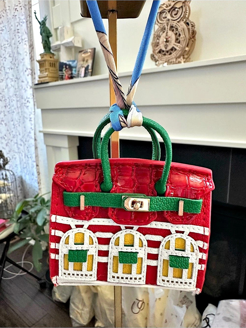 Mini Bag Chatm in Red & Green - New